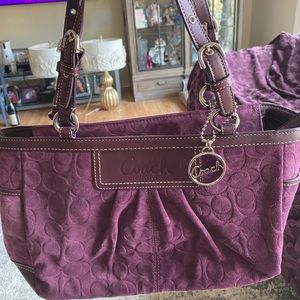 Beautiful Purple Coach suede bag NWT